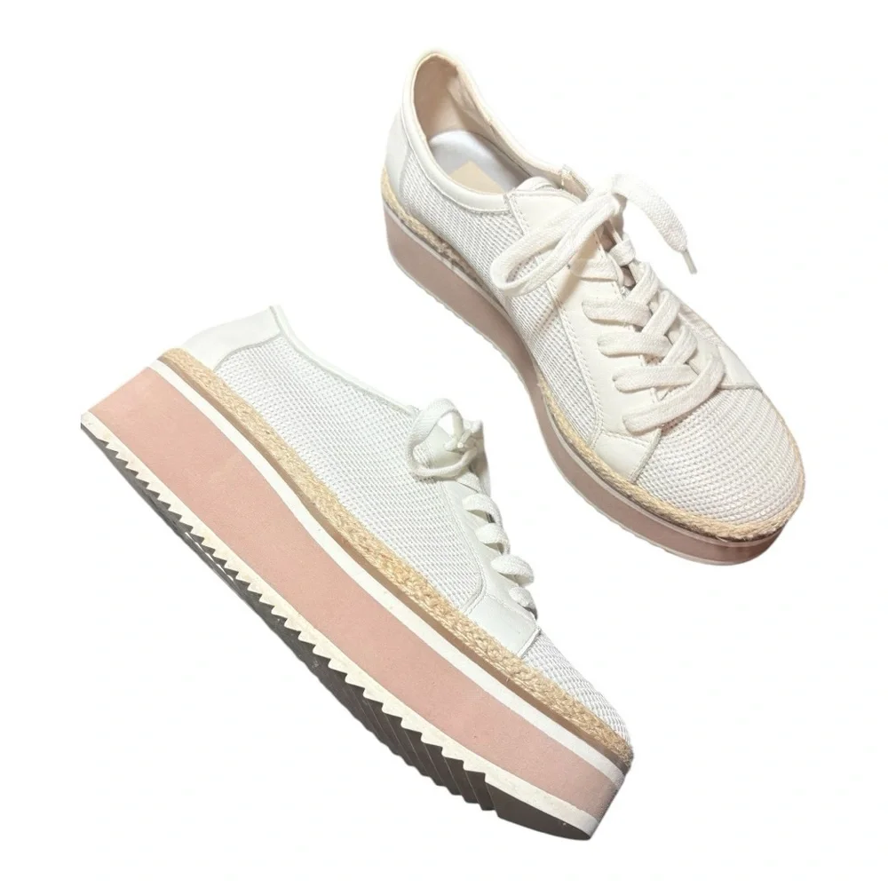 DOLCE VITA Telah White Mesh Platform Shoes